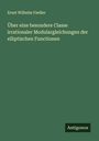 Ernst Wilhelm Fiedler: Über eine besondere Classe irrationaler Modulargleichungen der elliptischen Functionen, Buch