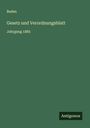 Baden: Gesetz und Verordnungsblatt, Buch