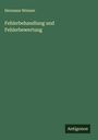 Hermann Weimer: Fehlerbehandlung und Fehlerbewertung, Buch