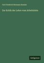 Carl Friedrich Hermann Roesler: Zur Kritik der Lehre vom Arbeitslohn, Buch