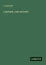 C. Gottsche: Land und Leute in Korea, Buch