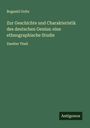 Bogumil Goltz: Zur Geschichte und Charakteristik des deutschen Genius: eine ethnographische Studie, Buch