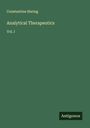 Constantine Hering: Analytical Therapeutics, Buch