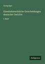 Georg Eger: Eisenbahnrechtliche Entscheidungen deutscher Gerichte, Buch
