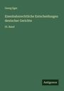 Georg Eger: Eisenbahnrechtliche Entscheidungen deutscher Gerichte, Buch