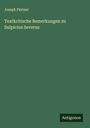 Joseph Fürtner: Textkritische Bemerkungen zu Sulpicius Severus, Buch