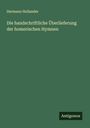 Hermann Hollander: Die handschriftliche Überlieferung der homerischen Hymnen, Buch