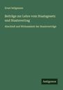 Ernst Seligmann: Beiträge zur Lehre vom Staatsgesetz und Staatsvertrag, Buch