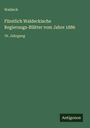 Waldeck: Fürstlich Waldeckische Regierungs-Blätter vom Jahre 1886, Buch