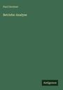 Paul Gerstner: Betriebs-Analyse, Buch
