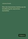 Johannes Brandis: Über den historischen Gewinn aus der Entzifferung der assyrischen Inschriften, Buch