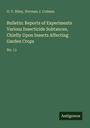 O. V. Riley: Bulletin: Reports of Experiments Various Insecticide Subtances, Chiefly Upon Insects Affecting Garden Crops, Buch