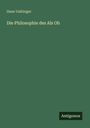 Hans Vaihinger: Die Philosophie des Als Ob, Buch
