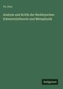 Th. Stier: Analyse und Kritik der Berkleyschen Erkenntnistheorie und Metaphysik, Buch