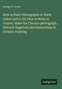 George B. Ayres: How to Paint Photographs in Water Colors and in Oil: How to Work in Crayon, Make the Chromo-photograph, Retouch Negatives and Instructions in Ceramic Painting, Buch
