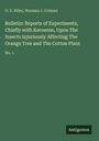 O. V. Riley: Bulletin: Reports of Experiments, Chiefly with Kerosene, Upon The Insects Injuriously Affecting The Orange Tree and The Cotton Plant, Buch