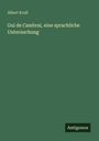 Albert Krull: Gui de Cambrai, eine sprachliche Untersuchung, Buch