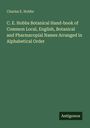 Titel: "C. E. Hobbs Botanical Hand-book..." Autorenname: Charles E. Hobbs. Unten rechts: "Antigonos". Hintergrund: Grün.