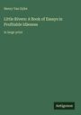 Text: "Henry Van Dyke, Little Rivers: A Book of Essays in Profitable Idleness, in large print, Antigonos."  
Grüner Hintergrund.