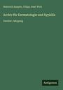 Heinrich Auspitz: Archiv für Dermatologie und Syphilis, Buch