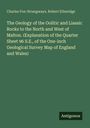 Text: "The Geology of the Oolitic and Liassic Rocks... Malton." Autoren: "Charles Fox-Strangways, Robert Etheridge." Unten steht "Antigonos". Hintergrund: Dunkelgrün.