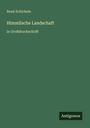 Text: "René Schickele, Himmlische Landschaft in Großdruckschrift, Antigonos." Schlichtes Design mit grünem Hintergrund.