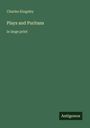 „Charles Kingsley“, „Plays and Puritans in large print“, „Antigonos“; dunkelgrüner Hintergrund.
