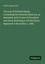 Grüner Hintergrund. Titel: "The Law of National Banks... to November 1, 1880". Autor: Farlin Quigley Ball. Unten "Antigonos".