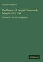 "Giacomo Casanova" und "Antigonos" auf grünem Hintergrund. Text zu Memoiren von Jacques Casanova de Seingalt.
