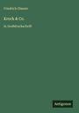 „Friedrich Glauser, Krock & Co., in Großdruckschrift“. Grüner Hintergrund, unten rechts schwarzes Quadrat mit „Antigonos“.