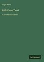 Titel: "Rudolf von Tavel". Autor: "Hugo Marti". Großdruckschrift, grüner Hintergrund, Logo: Antigonos.