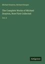 Text: "Michael Drayton, Richard Hooper. The Complete Works of Michael Drayton, Now First Collected, Vol. II." Grüner Hintergrund.