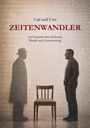 Der Text "Zeitenwandler". Ein Mann schaut auf einen leeren Stuhl, daneben ein Schatten eines Mannes mit Hut.