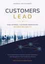 Text: "Customers Lead: How Internal Customer Orientation Secures Reliability." Illustration: Netzwerkdiagramm auf dunkelblauem Hintergrund.