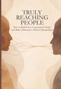 Text: "Truly Reaching People: How to Build Trust, Communicate Clearly, and Make a Difference—Without Manipulation."  
Illustration: Zwei Profile, links und rechts, mit verbundenen Linien.