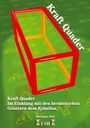 „Kraft Quader“ steht diagonal, Text darunter: „Im Einklang mit den hermetischen Gesetzen dem Kybalion“, Logo „LSH“, grüne Fläche.