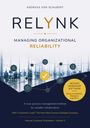 Titel: RELYNK, Thema: Managing Organizational Reliability, Autor: Andreas von Schubert. Abstraktes Netzwerk aus Symbolen.
