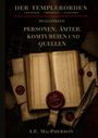 Buchtitel: Der Templerorden. Altes Buch mit Siegel und Feder darunter.
