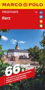 MARCO POLO Freizeitkarte Harz. 66 Tipps & Ziele für Fahrradtouren, Biergärten. Abbildung einer Burg vor blauem Himmel.