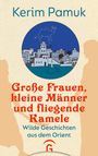 Oben: "Kerim Pamuk".  
Groß: "Große Frauen, kleine Männer und fliegende Kamele".  
Darunter: "Wilde Geschichten aus dem Orient".  
Illustration von Nachtstadt mit Sternenkonstellation.