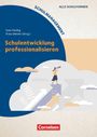 Schulentwicklung professionalisieren. Illustration einer Person mit Fernrohr auf Pfeilen, die in den Himmel zeigen. Cornelsen.