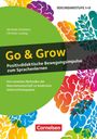 Sekundarstufe I+II. Go & Grow, Positivdidaktische Bewegungsimpulse, Bunter Hintergrund mit stilisierten Gehirnen.
