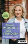 "Deine Immobilie. Dein Vermögen." Eine lächelnde Frau in Jeansjacke vor Backsteinhintergrund, Campus-Logo unten rechts.