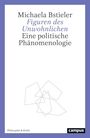 „Michaela Bstieler, Figuren des Unwohnlichen, Eine politische Phänomenologie“; blau-weiße Buchcover mit geometrischem Muster.