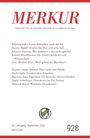 Merkur, Schwerpunkt: Lesen/Schreiben nach der KI, Autoren-Themen. 80. Jahrgang, September 2026, Klett-Cotta, 928. Logo einer griechischen Büste.