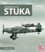 "JUNKERS JU 87 STUKA. Jonathan Falconer. Zwei Flugzeuge im Flug vor einem wolkigen Himmel. Logo von Motorbuch Verlag."