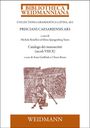 Text: "BIBLIOTHECA WEIDMANNIANA, PRISCIANI CAESARIENSIS ARS, Catalogo dei manoscritti (secoli VIII-X)". Darunter eine mittelalterliche Illustration.