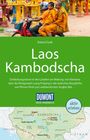 "Roland Dusik, Laos Kambodscha, Entdeckungsreisen am Mekong. DUMONT Logo unten mittig. Drei Mönche auf einem roten Roller."