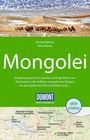 „Mongolei: Entdeckungsreisen im Land des Dschingis Khaan.“ Grünes Cover, Berge, Kamelherde, Karte der Mongolei.