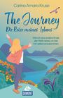 „The Journey – Die Reise meines Lebens“ von Carina Amara Kruse, Illustration: Person breitet Arme vor Landschaft aus.